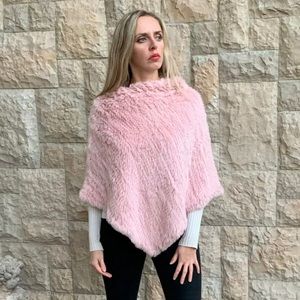 New High Quality Brandon Thomas Elegant Soft Pullover Peach Pink Poncho